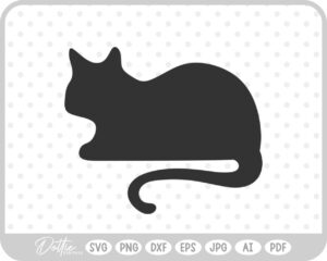 Cat Laying Down SVG PNG DXF – Cricut Silhouette Cutting File
