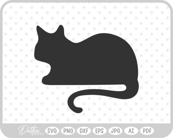 Cat Laying Down SVG PNG DXF – Cricut Silhouette Cutting File