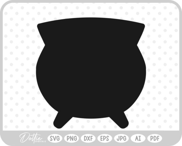Cauldron Witch Halloween  SVG PNG DXF – Cricut Silhouette Cutting File