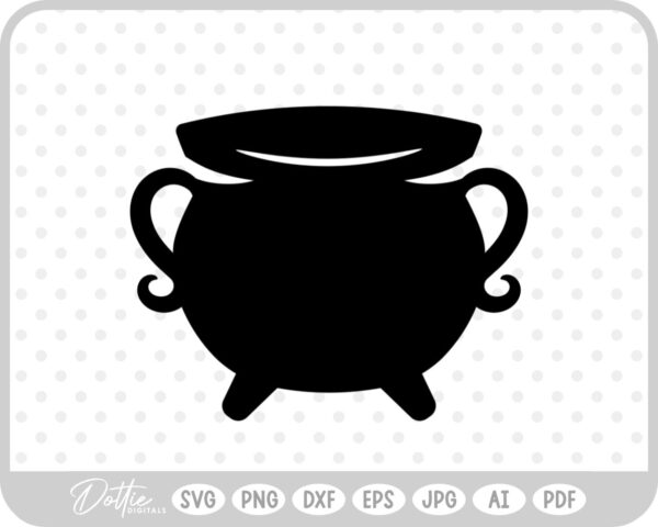 Cauldron Witch Halloween  SVG PNG DXF – Cricut Silhouette Cutting File