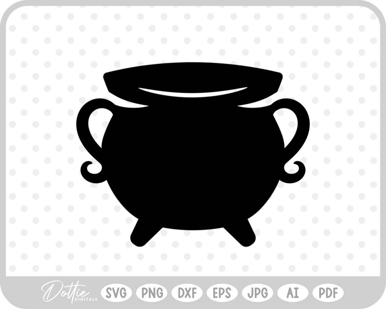 Cauldron Witch Halloween  SVG PNG DXF – Cricut Silhouette Cutting File