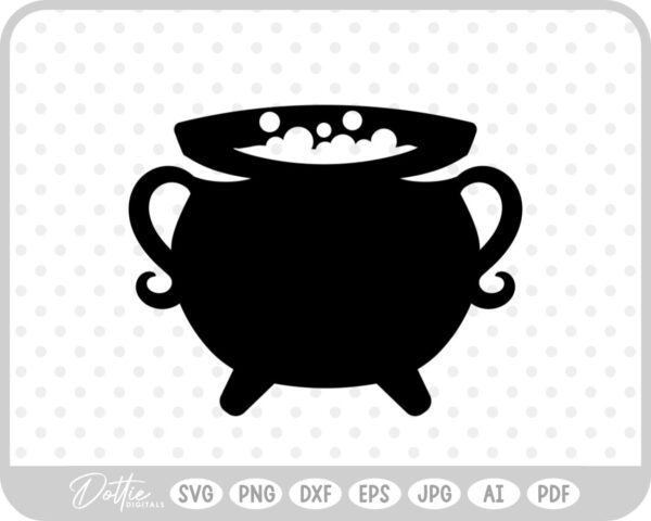 Cauldron Witch Halloween  SVG PNG DXF – Cricut Silhouette Cutting File