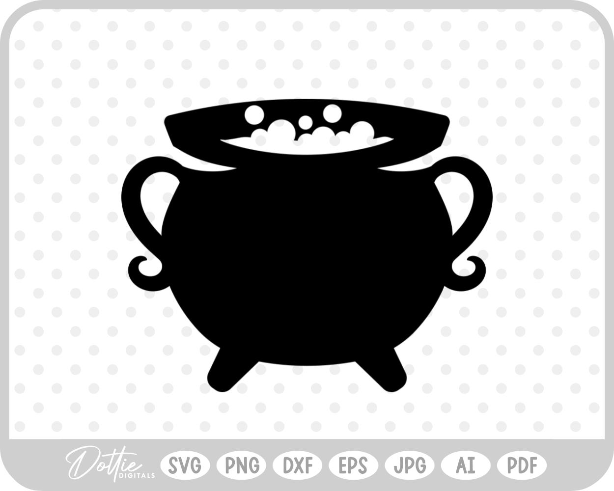 Cauldron Witch Halloween  SVG PNG DXF – Cricut Silhouette Cutting File