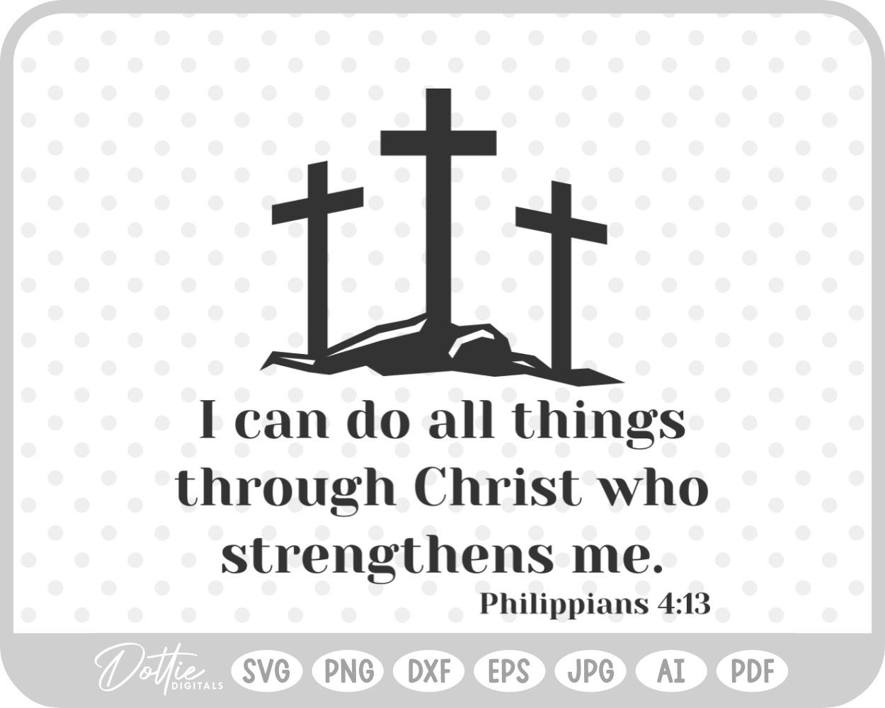 Bible Quote Christian Jesus Cross SVG PNG DXF – Cricut Silhouette Cutting File