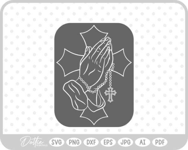 Praying Hands Religious Jesus  SVG PNG DXF – Cricut Silhouette Cutting File