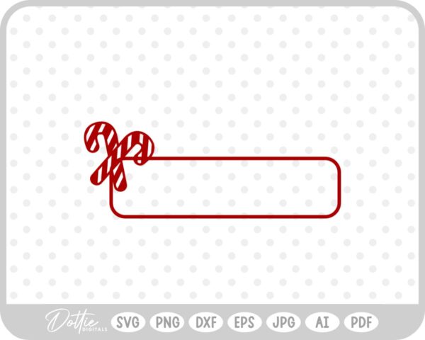 Candy Cane Christmas Winter Frame Border Background SVG PNG DXF – Cricut Silhouette Cutting File