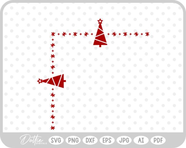 Christmas Tree Winter Frame Border Background SVG PNG DXF – Cricut Silhouette Cutting File
