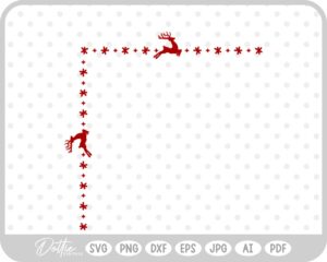 Reindeer Christmas Winter Frame Border Background SVG PNG DXF – Cricut Silhouette Cutting File