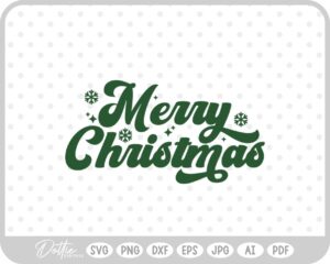 Merry Christmas Script Text Snowflakes SVG PNG DXF – Cricut Silhouette Cutting File