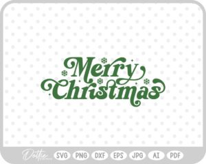 Merry Christmas Script Text Snowflake SVG PNG DXF – Cricut Silhouette Cutting File