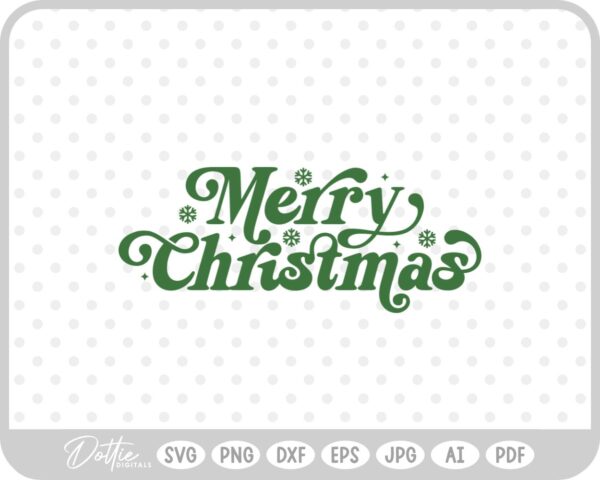 Merry Christmas Script Text Snowflake SVG PNG DXF – Cricut Silhouette Cutting File