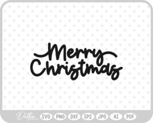 Merry Christmas Script Text Snowflake SVG PNG DXF – Cricut Silhouette Cutting File