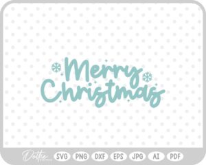 Merry Christmas Script Text Snowflake SVG PNG DXF – Cricut Silhouette Cutting File