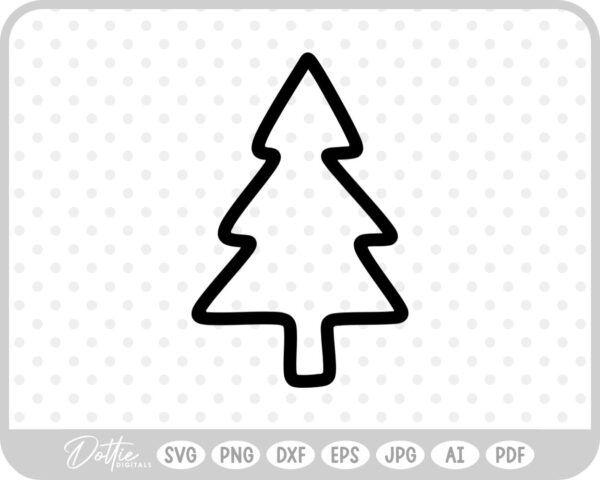 Doodle Christmas Tree Style Sketch SVG PNG DXF – Cricut Silhouette Cutting File