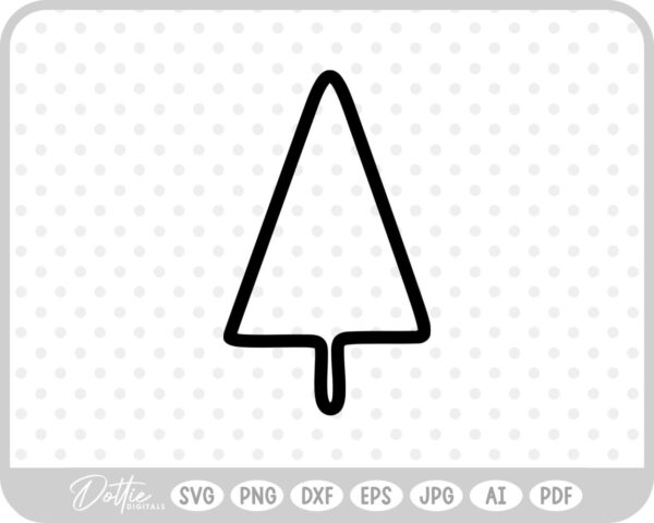 Doodle Christmas Tree Style Sketch SVG PNG DXF – Cricut Silhouette Cutting File