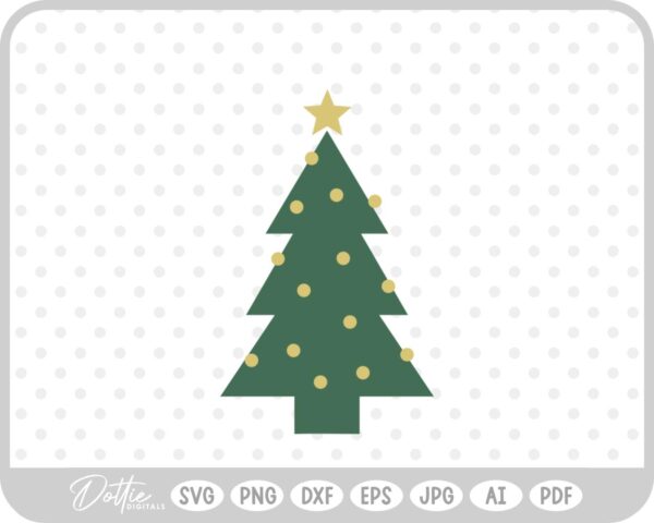 Christmas Tree Doodle Hand Drawn Winter SVG PNG DXF – Cricut Silhouette Cutting File