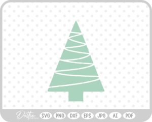Christmas Tree Doodle Hand Drawn Winter SVG PNG DXF – Cricut Silhouette Cutting File