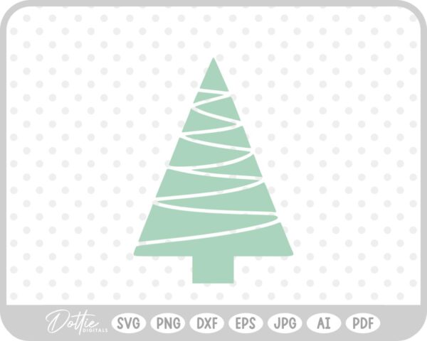 Christmas Tree Doodle Hand Drawn Winter SVG PNG DXF – Cricut Silhouette Cutting File