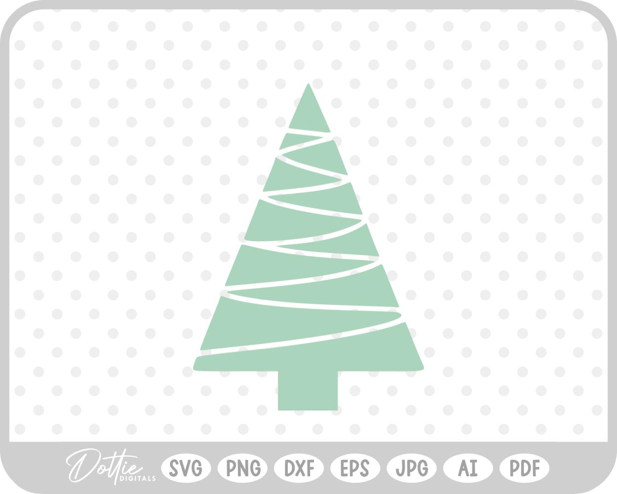 Christmas Tree Doodle Hand Drawn Winter SVG PNG DXF – Cricut Silhouette Cutting File