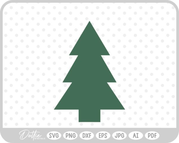 Christmas Tree Doodle Hand Drawn Winter SVG PNG DXF – Cricut Silhouette Cutting File