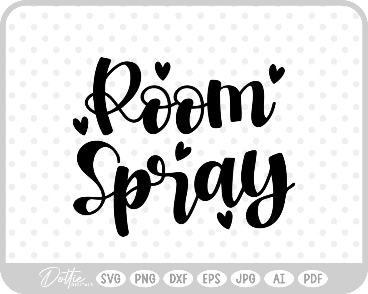 Room Spray Heart Cleaning Label SVG PNG DXF – Cricut Silhouette Cutting File