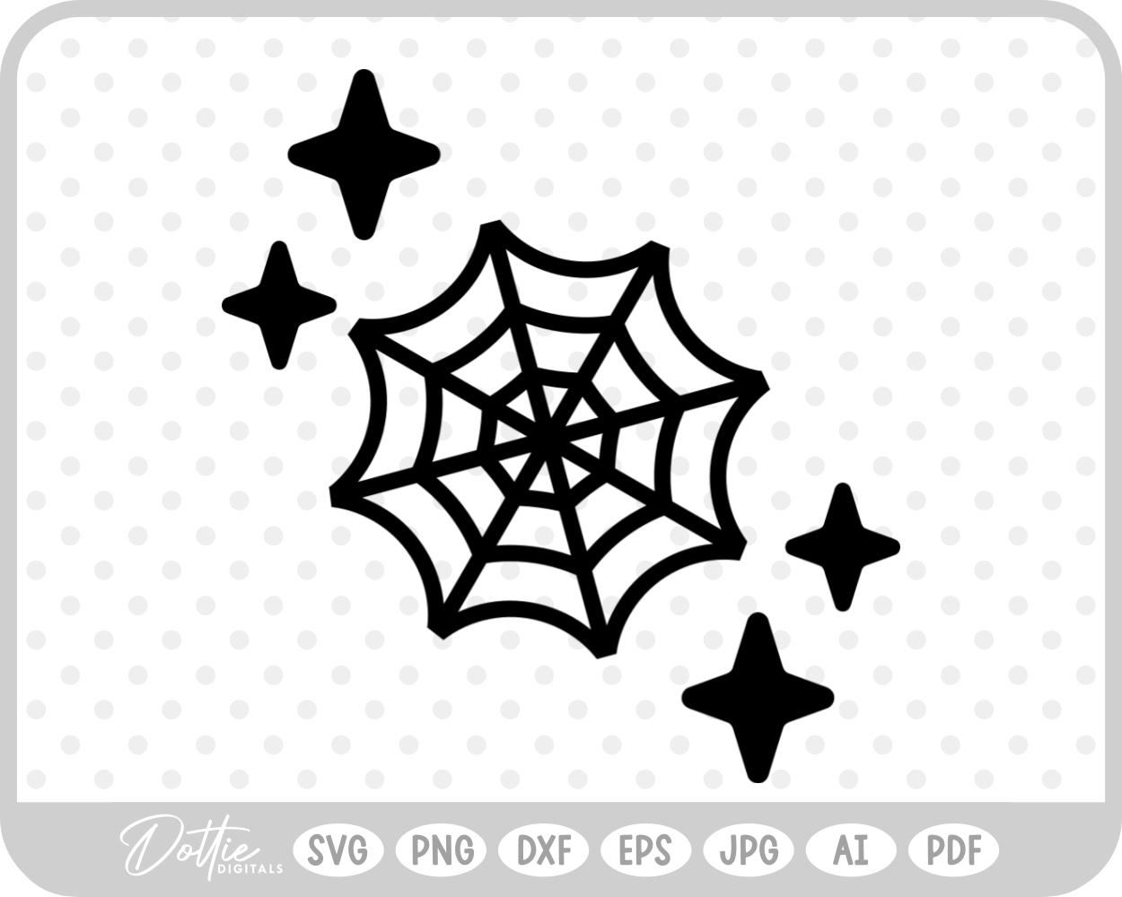 Spider Web Cobweb Halloween Sparkle SVG PNG DXF – Cricut Silhouette Cutting File