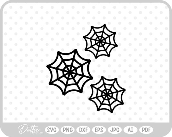 Three Halloween Spider Webs  SVG PNG DXF – Cricut Silhouette Cutting File