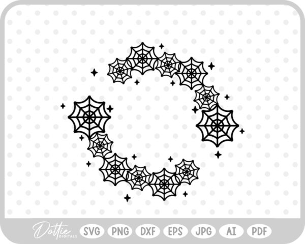Spooky Cob Web Spider Frame SVG PNG DXF – Cricut Silhouette Cutting File