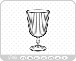 Ribbed Drinking Cocktail Glass SVG PNG DXF – Cricut Silhouette Cutting File
