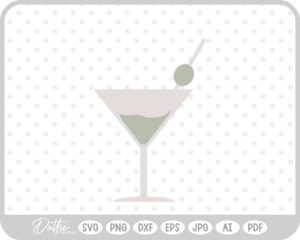 Cocktail Martini Glass SVG PNG DXF – Cricut Silhouette Cutting File