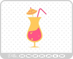 Cocktail Glass SVG PNG DXF – Cricut Silhouette Cutting File