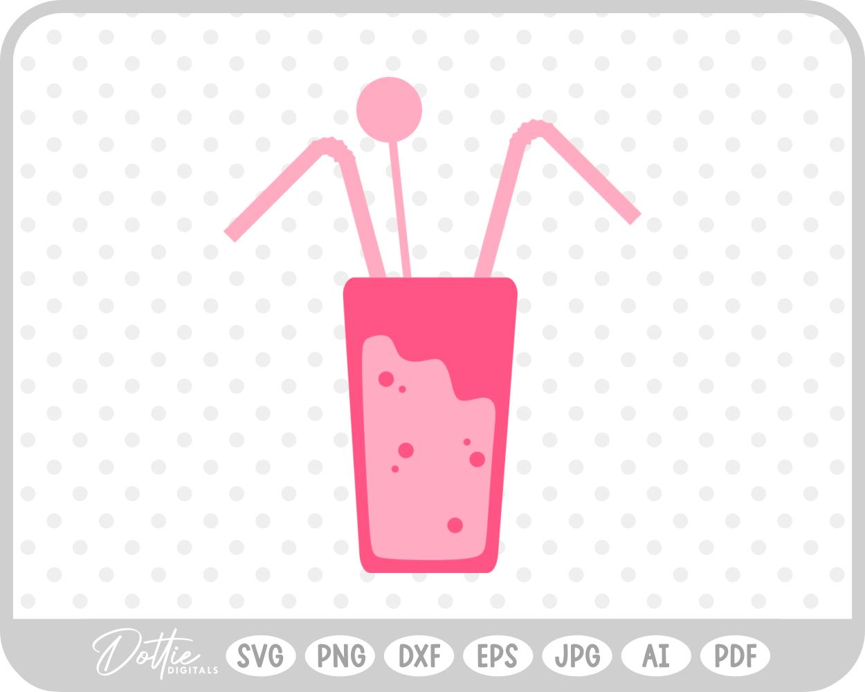 Cocktail with Straws SVG PNG DXF – Cricut Silhouette Cutting File
