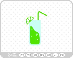 Cocktail with Lime Slice SVG PNG DXF – Cricut Silhouette Cutting File