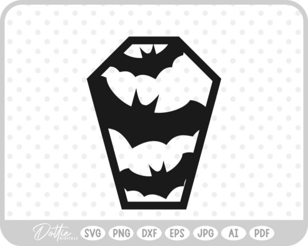 Halloween Bats Coffin SVG PNG DXF – Cricut Silhouette Cutting File