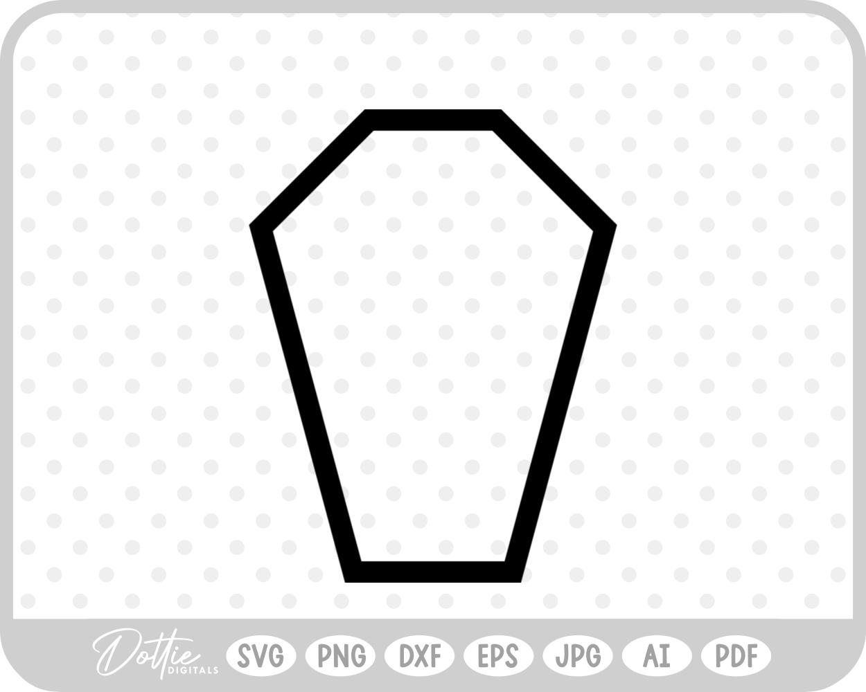 Halloween Coffin Outline SVG PNG DXF – Cricut Silhouette Cutting File