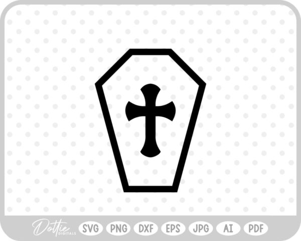 Coffin With Cross SVG PNG DXF – Cricut Silhouette Cutting File