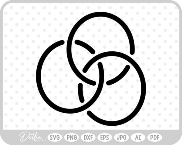 Connected Shape SVG PNG DXF – Cricut Silhouette Cutting File