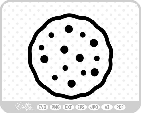 Cookie Chocolate Chip Food Baking Biscuit Cookies For Santa SVG PNG DXF – Cricut Silhouette Cutting File