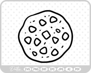 Cookie Chocolate Chip Food Baking Biscuit Cookies For Santa SVG PNG DXF – Cricut Silhouette Cutting File