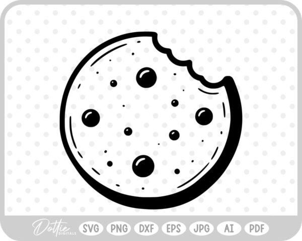 Cookie Chocolate Chip Food Baking Biscuit Cookies For Santa SVG PNG DXF – Cricut Silhouette Cutting File