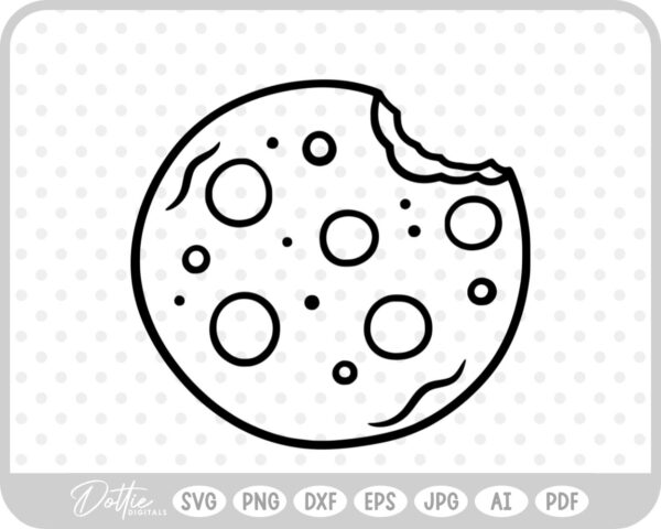 Cookie Chocolate Chip Food Baking Biscuit Cookies For Santa SVG PNG DXF – Cricut Silhouette Cutting File