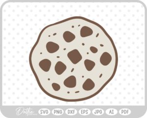 Cookie Chocolate Chip Food Baking Biscuit Cookies For Santa SVG PNG DXF – Cricut Silhouette Cutting File