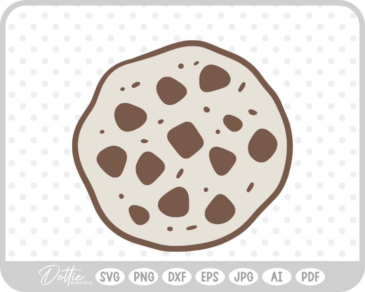 Cookie Chocolate Chip Food Baking Biscuit Cookies For Santa SVG PNG DXF – Cricut Silhouette Cutting File