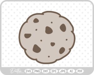 Cookie Chocolate Chip Food Baking Biscuit SVG PNG DXF – Cricut Silhouette Cutting File