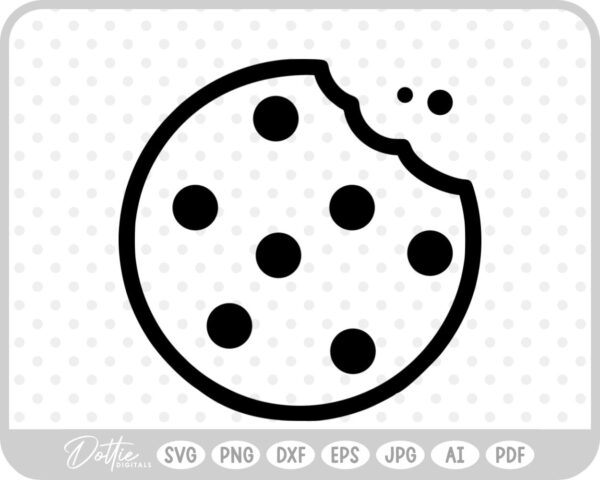 Cookie Chocolate Chip Food Baking Biscuit Cookies For Santa SVG PNG DXF – Cricut Silhouette Cutting File