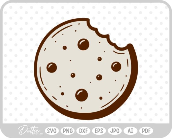 Cookie Chocolate Chip Food Baking Biscuit Cookies For Santa SVG PNG DXF – Cricut Silhouette Cutting File
