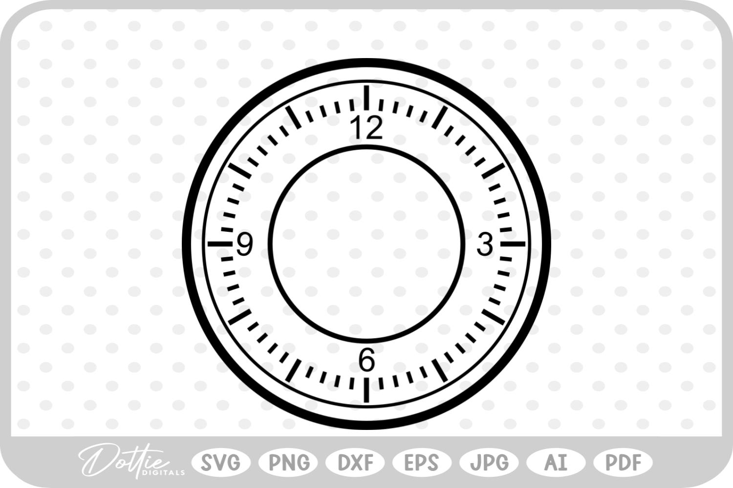 Clock face SVG PNG DXF – Cricut Silhouette Cutting File