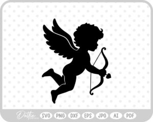 Cupid With Bow And Arrow Hearts Valentine's Day SVG PNG DXF – Cricut Silhouette Cutting File