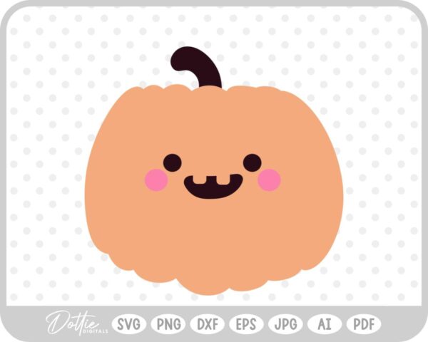 Cute Pumpkin Halloween Autumn Fall SVG PNG DXF – Cricut Silhouette Cutting File