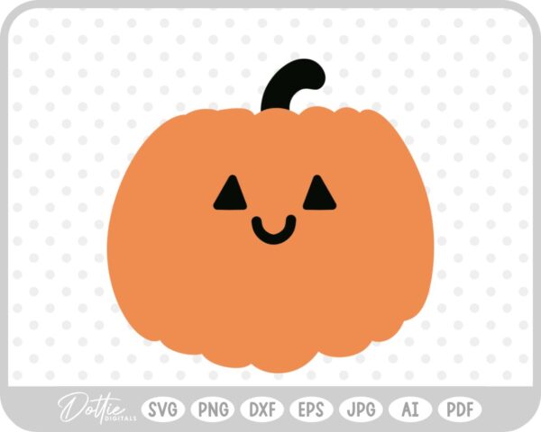 Cute Pumpkin Halloween Autumn Fall SVG PNG DXF – Cricut Silhouette Cutting File